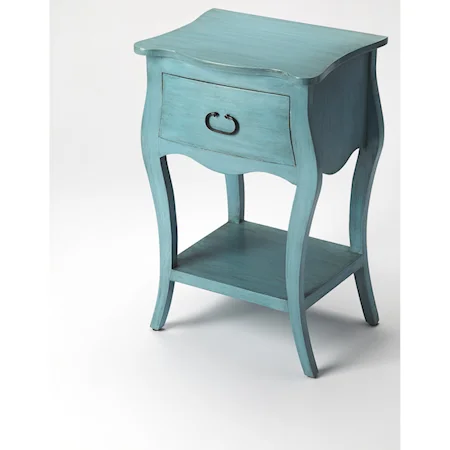 Rochelle Distressed Blue Nightstand